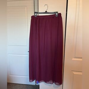 Elegant Burgundy Chiffon Skirt